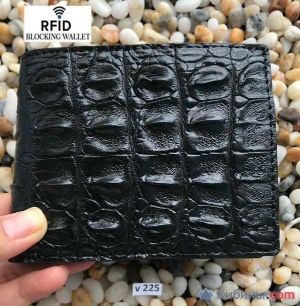 Бумажник из кожи крокодила с блокировкой RFID