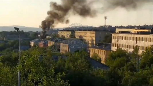 В Больничном городке в Мурманске произошел пожар