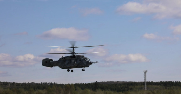 Вертолётчики Северного флота провели боевые стрельбы на полигоне Аллуайв