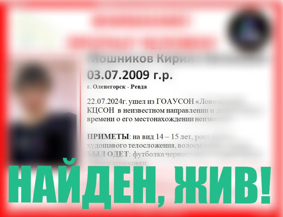 В Мурманской области нашли живым пропавшего 15-летнего подростка