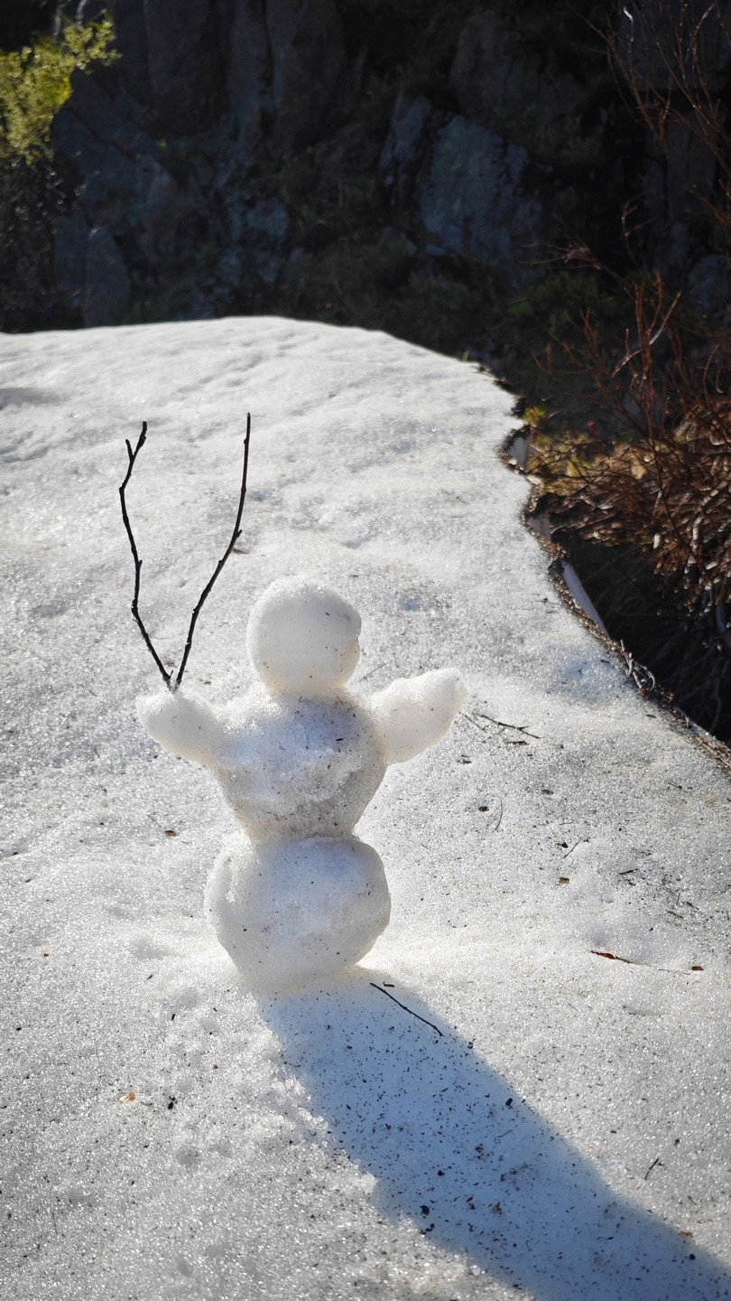 Туристы слепили мини-снеговика в июльскую жару в Териберке