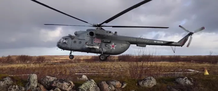 В Заполярье состоялись военные учения вертолётной эскадрильи Северного флота