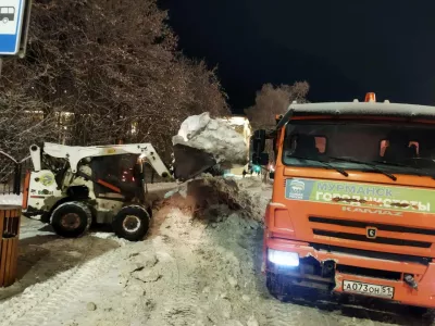 Более 2.6 тысячи кубометров снега вывезли с улиц Мурманска за сутки