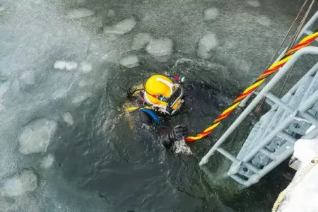 Водолазы Северного флота отработали практические спуски в Кольском заливе