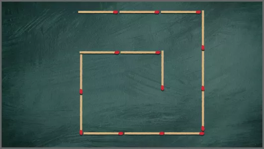 Вы — потомок «Архимеда», если справились с головоломкой: передвиньте спички для получения двух квадратов — сложный уровень