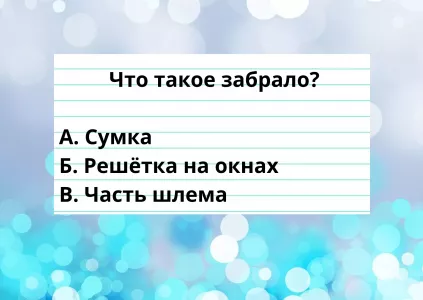 Угадайте слово: что раньше называли забралом — тест на знание русского языка