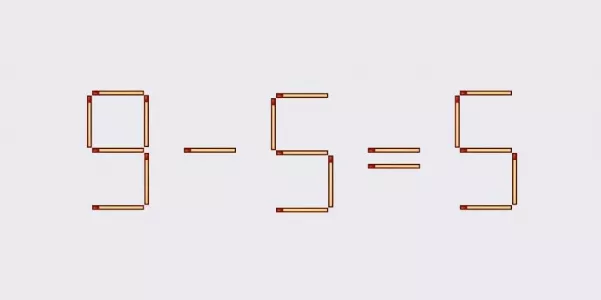 Вам нужно исправить равенство «9−5=5» за 10 секунд — какую спичку будете переставлять и куда?