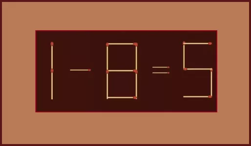 Вам под силу горы свернуть, если сделаете равенство «1−8=5» верным: достаточно сдвинуть две спички — испытание для мозга