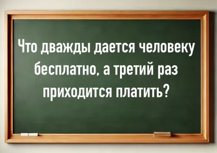 Что дважды дается человеку бесплатно, а третий раз приходится платить? Быстро на вопрос с подвохом отвечают только люди с IQ > 155 — испытайте себя